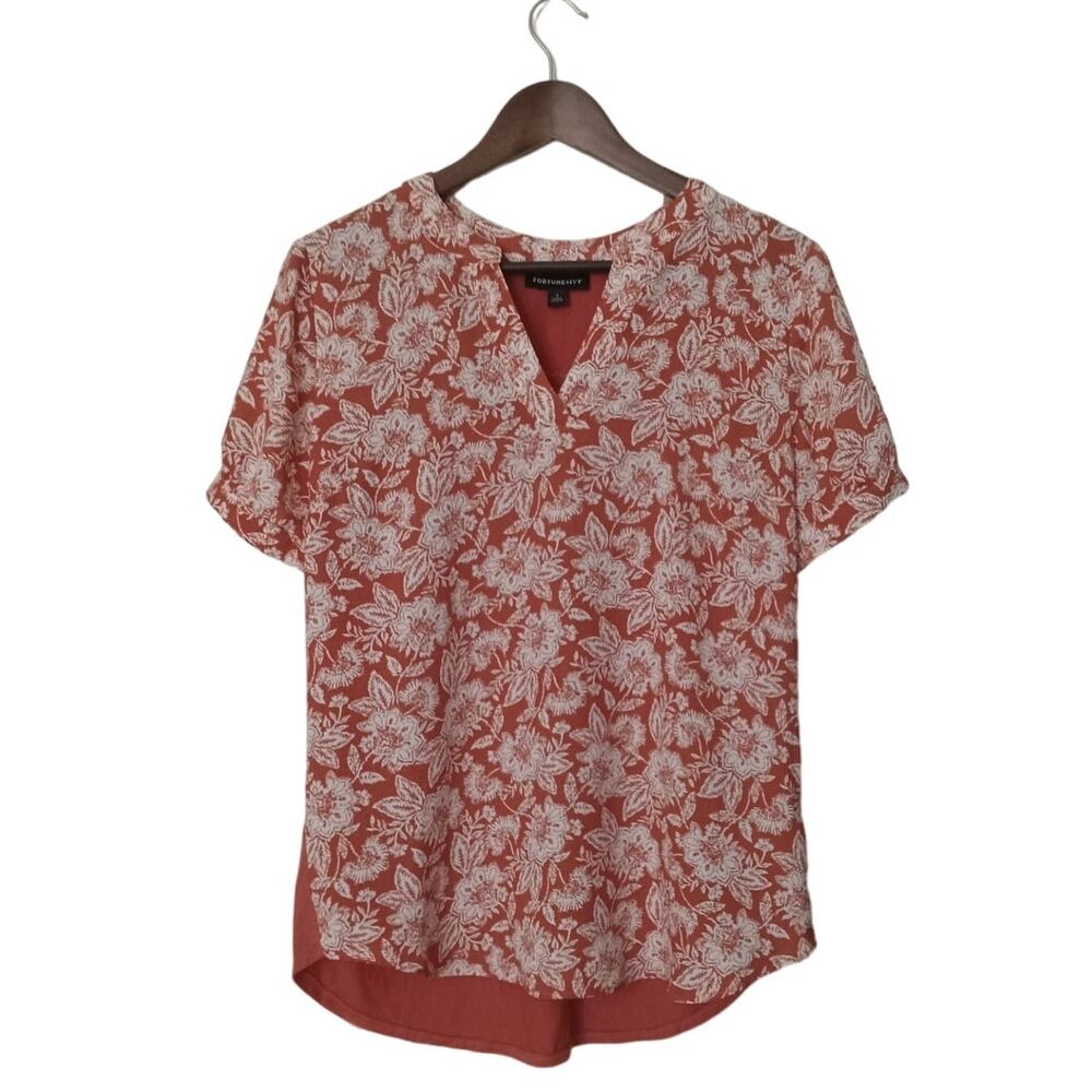 Fortune + Ivy Stitch Fix  Button Detail Mixed Material Top Size Small - Picture 3 of 8